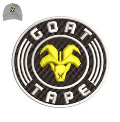 Goat Tape Embroidery logo for Cap,logo Embroidery, Embroidery design, logo Nike Embroidery