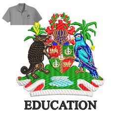 Grenada Education Embroidery logo for Polo Shirt,logo Embroidery, Embroidery design, logo Nike Embroidery