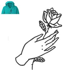 Hand Flower Embroidery logo for Hoodie,logo Embroidery, Embroidery design, logo Nike Embroidery
