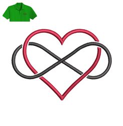 Infinity Heart Embroidery logo for Polo Shirt,logo Embroidery, Embroidery design, logo Nike Embroidery