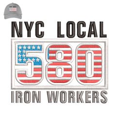 Iron Workers Embroidery logo for Cap,logo Embroidery, Embroidery design, logo Nike Embroidery