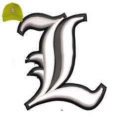 L Embroidery 3D Puff logo for Cap,logo Embroidery, Embroidery design, logo Nike Embroidery