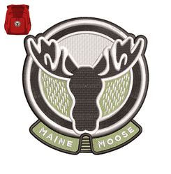 Maine Moose Embroidery logo for Bag,logo Embroidery, Embroidery design, logo Nike Embroidery