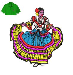 Mexican Dancer Embroidery logo for Polo Shirt,logo Embroidery, Embroidery design, logo Nike Embroidery