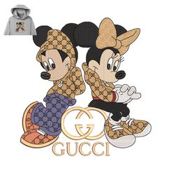 Micky And Minnie Gucci Embroidery logo for Hoodie,logo Embroidery, Embroidery design, logo Nike Embroidery