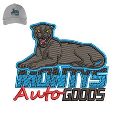 Montys auto goods Embroidery logo for Cap,logo Embroidery, Embroidery design, logo Nike Embroidery