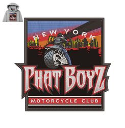 Phatboyz Motorcycle Club Embroidery logo for Hoodie,logo Embroidery, Embroidery design, logo Nike Embroidery