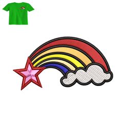 Rainbow Star Embroidery logo for Baby T- Shirt,logo Embroidery, Embroidery design, logo Nike Embroidery