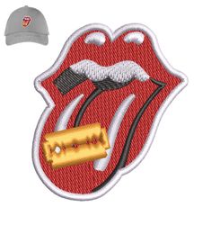 Rolling Stones Embroidery logo for Cap,logo Embroidery, Embroidery design, logo Nike Embroidery