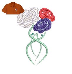 Rose Flower Embroidery logo for Polo Shirt,logo Embroidery, Embroidery design, logo Nike Embroidery