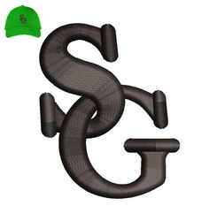 SG Letter 3d Puff Embroidery logo for Cap,logo Embroidery, Embroidery design, logo Nike Embroidery