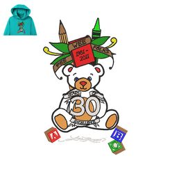 teddy bear embroidery logo for hoodie,logo embroidery, embroidery design, logo nike embroidery