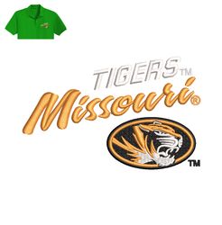 Tigers Missouri Embroidery logo for Polo Shirt,logo Embroidery, Embroidery design, logo Nike Embroidery