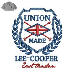 Union Lee Cooper Embroidery logo for Polo Shirt,logo Embroidery, Embroidery design, logo Nike Embroidery