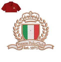 Vinson Polo Club Embroidery logo for Polo Shirt,logo Embroidery, Embroidery design, logo Nike Embroidery