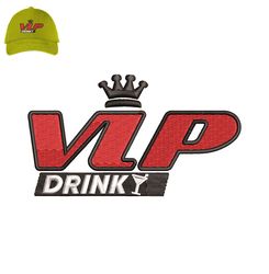 Vip Drink 3d puff Embroidery logo for Cap,logo Embroidery, Embroidery design, logo Nike Embroidery