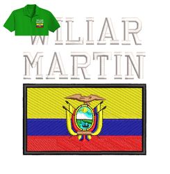 Wiliar Martin Flag Embroidery logo for Polo Shirt,logo Embroidery, Embroidery design, logo Nike Embroidery