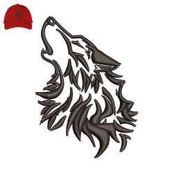 Wolf Head Embroidery logo for Cap,logo Embroidery, Embroidery design, logo Nike Embroidery 1