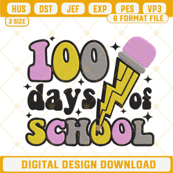 100 Days Of School Machine Embroidery Designs Files