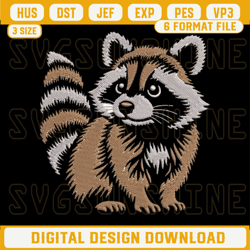 Adorable Raccoon Embroidery Design Files