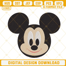 Baby Mickey Face Embroidery Designs, Cute Disney Mouse Embroidery Files