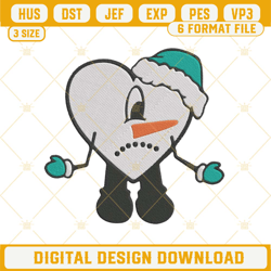 Bad Bunny Snowman Christmas Embroidery Design File