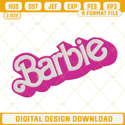 Barbie Logo Embroidery Files, Baby Doll Embroidery Files