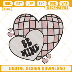 Be Mine Embroidery Files, Retro Valentines Embroidery Machine Instant Download