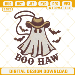 Boo Haw Embroidery Designs, Western Ghost Embroidery Design File