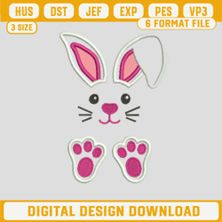 Bunny Easter Applique Embroidery Design, Bunny Easter Embroidery Files, Bunny Machine Embroidery Design