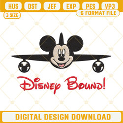 Disney Bound Mickey Embroidery Design, Disney Vacation Embroidery File