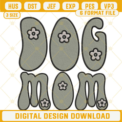 Dog Mom Retro Machine Embroidery Designs, Mothers Day Dog Lover Embroidery Pattern Files