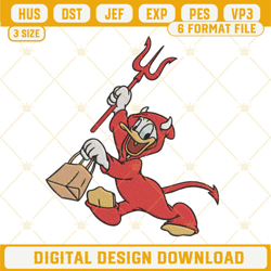 Donald Duck Evil Machine Embroidery Designs, Donald Disney Halloween Embroidery Files