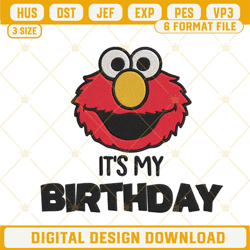 Elmo Its My Birthday Machine Embroidery Designs, Muppet Party Embroidery Files