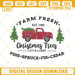 Farm Fresh Christmas Trees Embroidery Design File