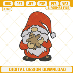 Gnome Santa Christmas Embroidery Design File
