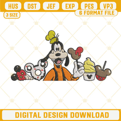 Goofy Disneyland Snacks Machine Embroidery Design File