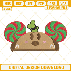 Goofy Gingerbread Hat Ears Embroidery Design Files