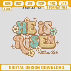 He is Risen Embroidery Designs, He is Risen Easter Embroidery Design File