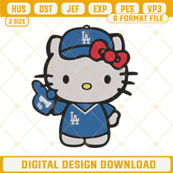 Hello Kitty Los Angeles Dodgers Embroidery Designs