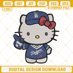 Hello Kitty Los Angeles Dodgers Machine Embroidery Design File