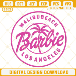 Malibu Beach Los Angeles Barbie Embroidery Designs, Malibu Barbie Embroidery Files