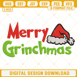 Merry Grinchmas Embroidery Designs
