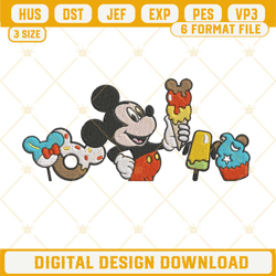 Mickey Disney Snacks Machine Embroidery Design File