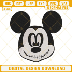 Mickey Jack Skellington Embroidery Designs, The Nightmare Before Christmas Embroidery Design File