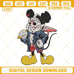 Mickey Mouse Jason Voorhees Embroidery Design File