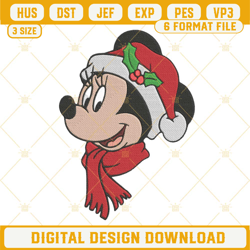 Mickey Santa Hat Christmas Machine Embroidery Design File