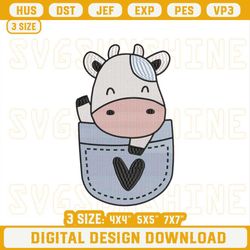 Baby Cow In Pocket Embroidery Designs.jpg