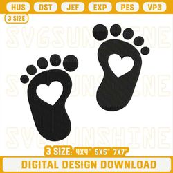 Baby Feet Heart Embroidery Design Files, Baby Foot Embroidery Designs.jpg