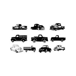 10 Pickup Truck Bundle Svg, Vehicle Svg, Pickup Truck Svg, 10 Designs Svg, Old Truck Svg, Farm Truck Svg, Transport Svg,
